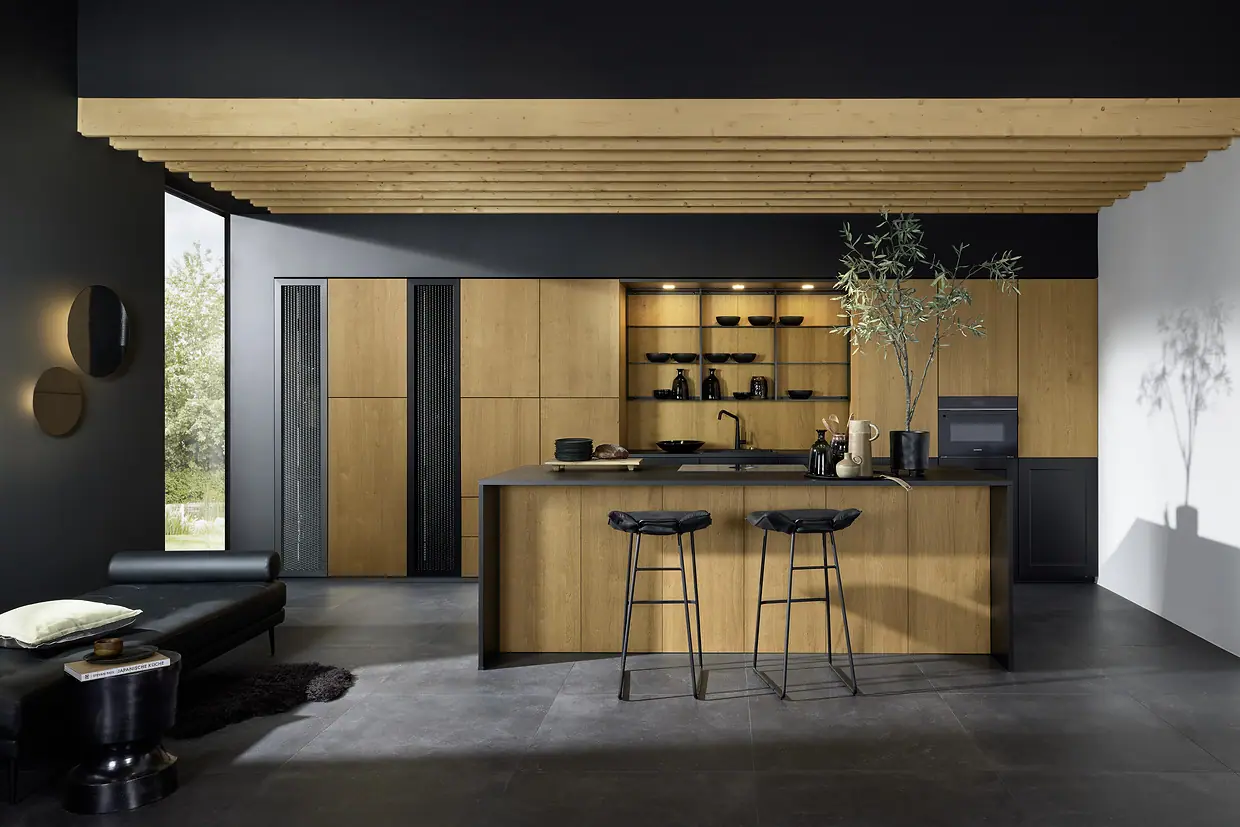 neoNATURE Cottage Oak · FRAME LACK Black by Nolte