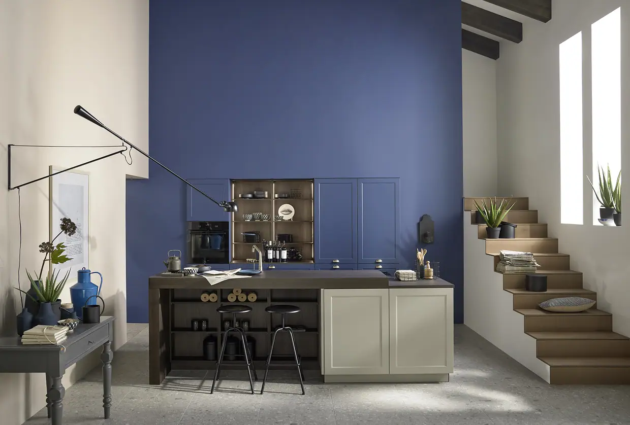 RAVENNA LACK Greige · Blueberry kitchen by Nolte