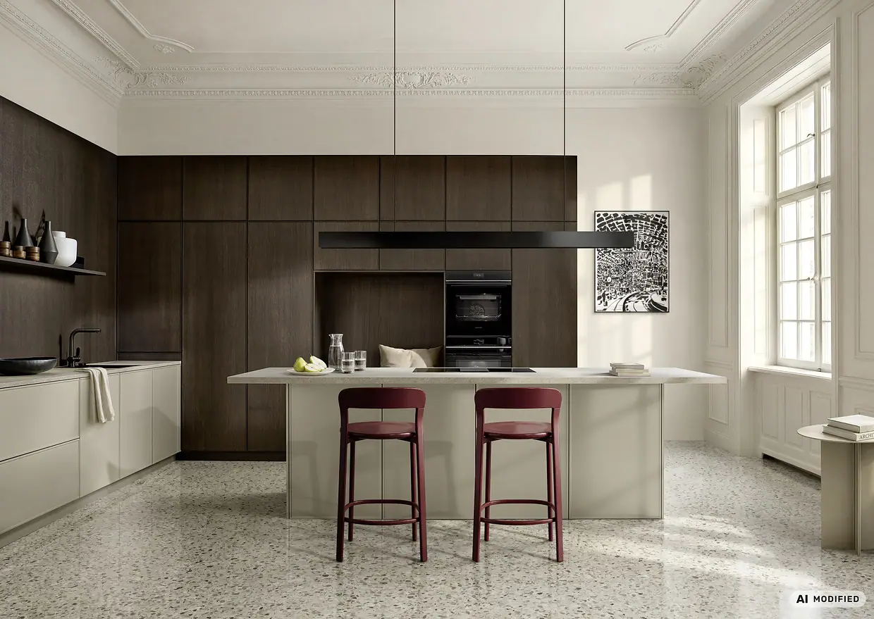 neoSLIM Oak Tobacco · EVORA LACK Greige kitchen by Nolte (nolteneo)